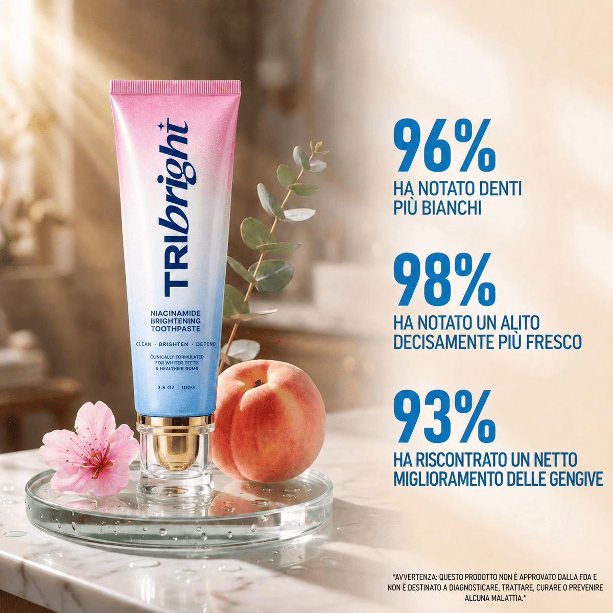 Dentifricio sbiancante alla niacinamide - TriBright