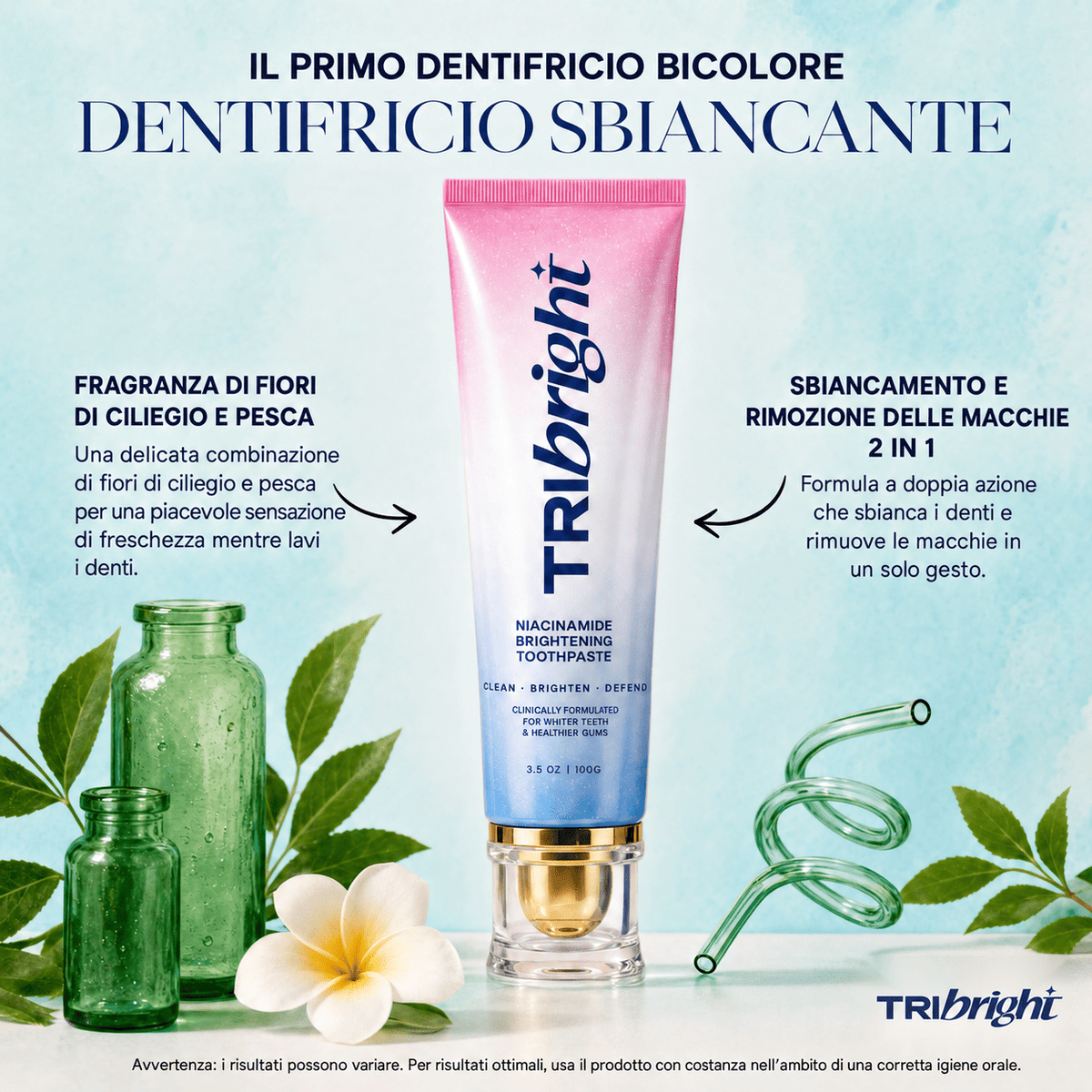 Dentifricio sbiancante alla niacinamide - TriBright